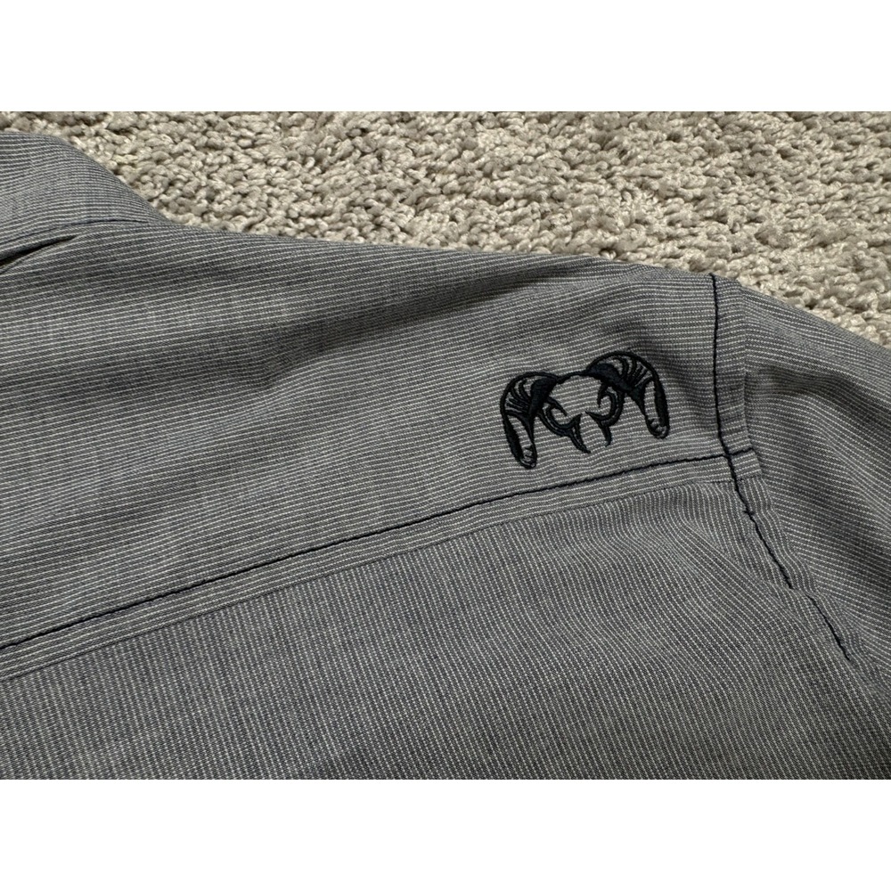 KUIU BASIN Shirt Long Sleeve Button Up Gray Pockets Tiny Stripe Mens Large - Picture 11 of 16